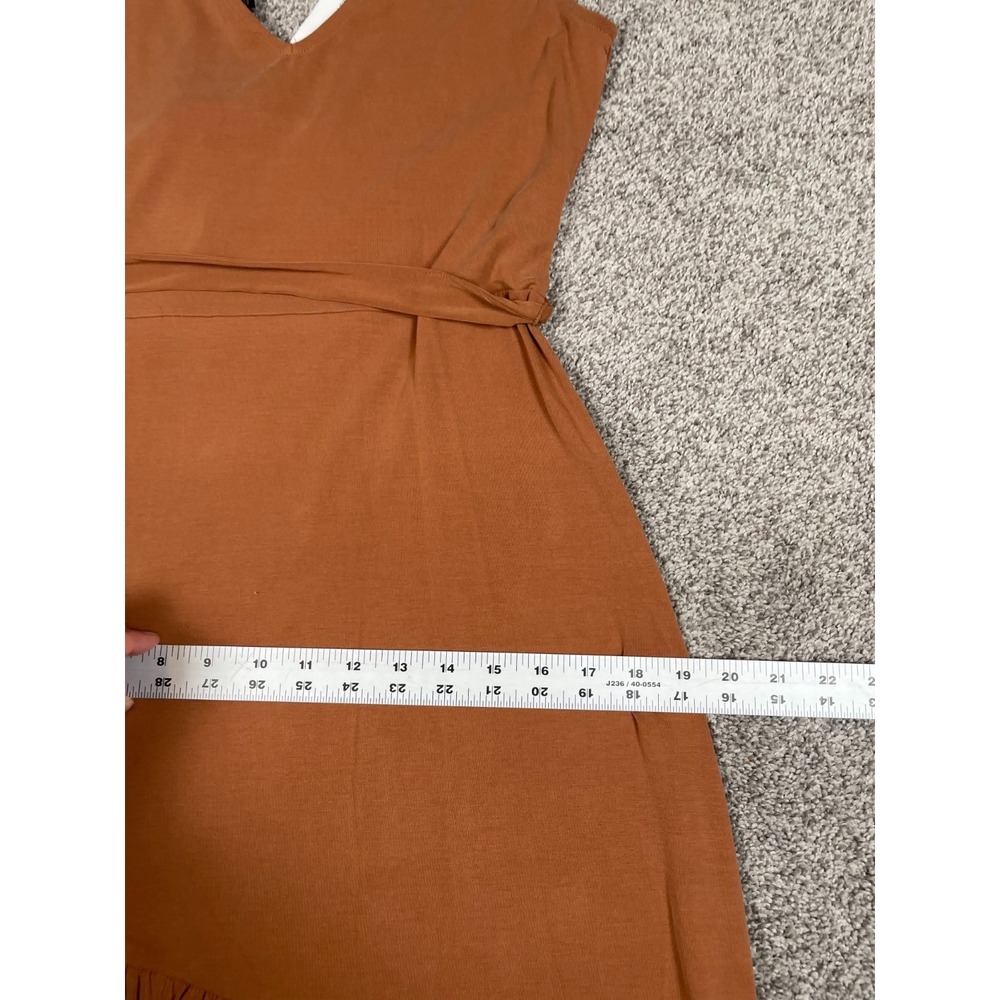 Banana Republic Dress Womens Small Orange Tank Midi Modal Belted Boho Beach NEW - Picture 9 of 11